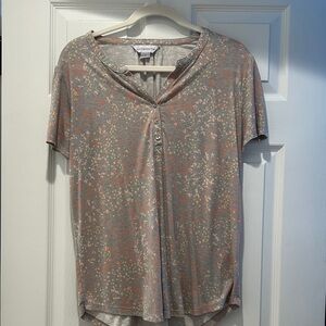 Liz Claiborne Women's Gray and Orange Button Down Shirt